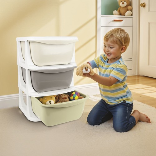 Dolu Nuve 7130 - 3 Çekmeceli 3 Katlı Çocuk Saklama Ünitesi