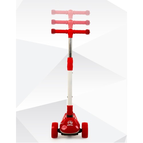 Maxi Taxi Zoomy Oturaklı Işıklı Katlanabilir Scooter Kırmızı