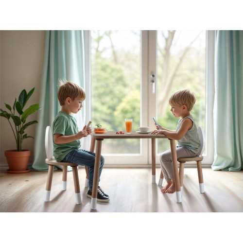 Bee Smart MS-06 Safir Meşe Beyaz Kanguru set (1 Masa 2 Sandalye) Bee Smart MS-06 Safir Meşe Beyaz Kanguru set (1 Masa 2 Sandalye)