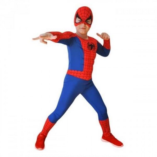 Spiderman Kaslı Çocuk Kostümü Örümcek Adam Kıyafeti Lüks 4-6 Yaş 00879