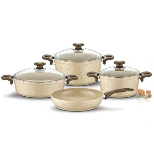 Gülsan Safran 7 Parça Granit Tencere ve Tava Seti