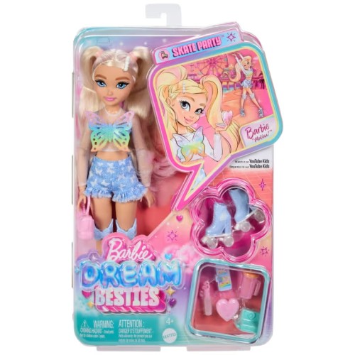 Barbie Dream Besties Paten Partisi Malibu Bebek ve Aksesuarları JFX96
