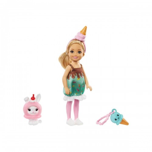 Barbie Kostümlü Chelsea  Hayvacığı Oyun Setleri Dondurma Temalı GHV72
