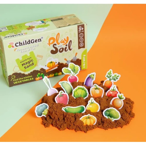 Childgen Doğal Kinetik Kum Toprak Set 907 Gr