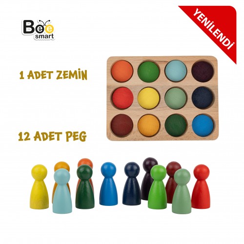 Bee Smart Peg Bebek 12 Li Waldorf Gökkuşağı Insan Figürleri 2+ Yaş