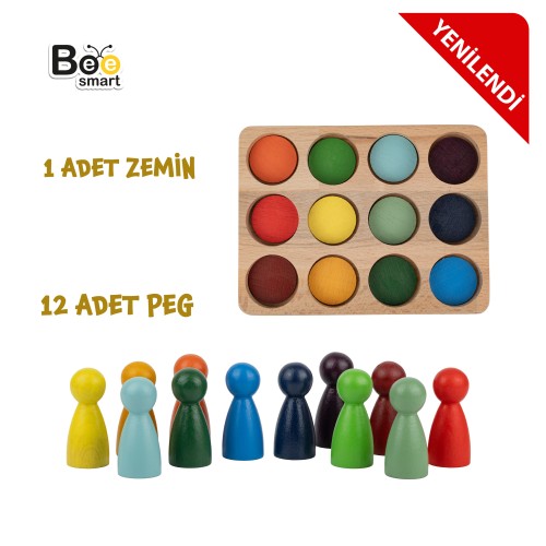 Bee Smart Peg Bebek 12 Li Waldorf Gökkuşağı Insan Figürleri 2+ Yaş