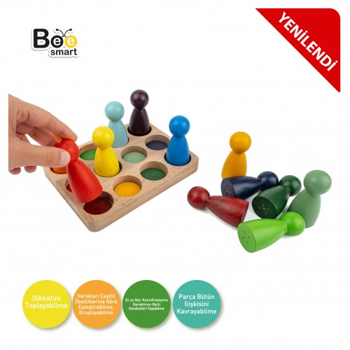 Bee Smart Peg Bebek 12 Li Waldorf Gökkuşağı Insan Figürleri 2+ Yaş