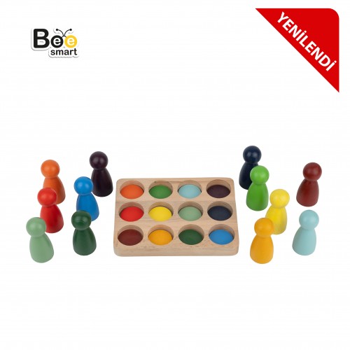 Bee Smart Peg Bebek 12 Li Waldorf Gökkuşağı Insan Figürleri 2+ Yaş