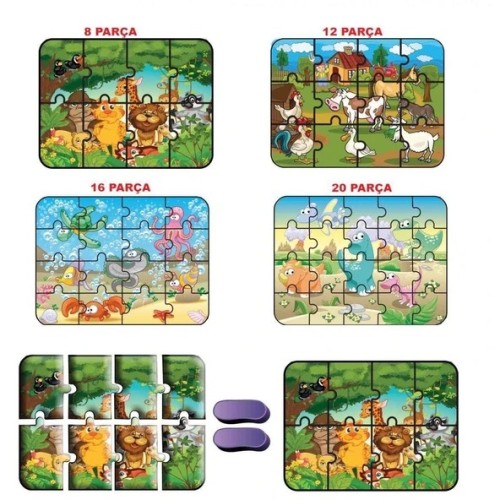 Diy-Toy Hayvanlar Süper Renkli Puzzle 1481