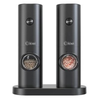 Kiwi Pilli Işıklı Tuz Karabiber Değirmeni Otomatik Baharat Öğütücü 2li