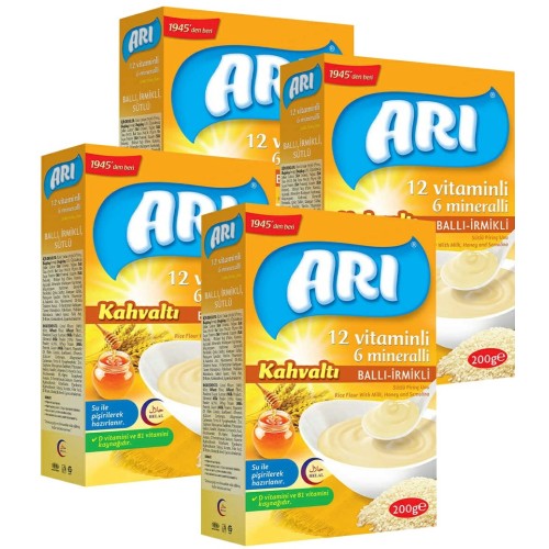 Arı Mama Sütlü Ballı İrmikli Kahvaltı Pirinç Unu 200 gr x 4 Adet