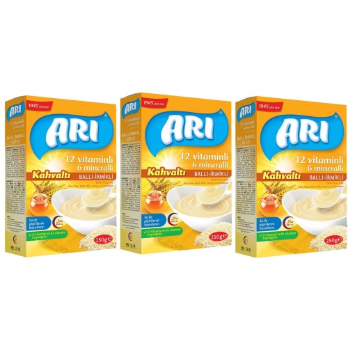 Arı Mama Sütlü Ballı İrmikli (Kahvaltı) Pirinç Unu 250 gr x 3 Adet