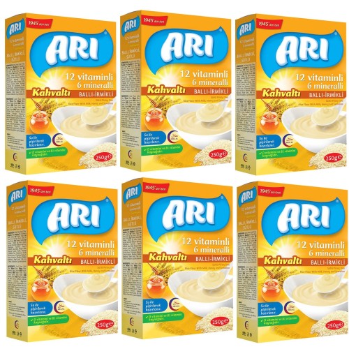 Arı Mama Sütlü Ballı İrmikli (Kahvaltı) Pirinç Unu 250 gr x 6 Adet
