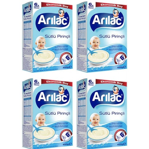 Arılac Instant Ek Gıda Sütlü Pirinçli 400 gr x 4 Adet