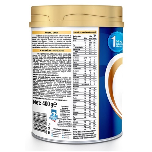 Baby Goat 2 Keçi Sütü Bazlı Devam Sütü 400 gr Baby Goat 2 Keçi Sütü Bazlı Devam Sütü 400 gr