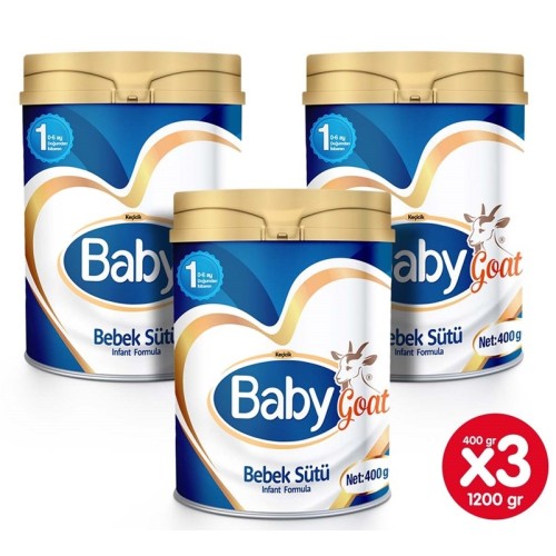 Baby Goat  1 Keçi Sütü Bazlı Bebek Sütü 400 gr x 3 Adet