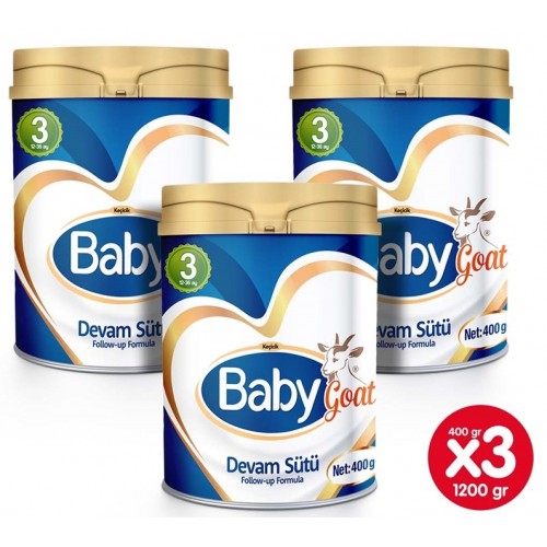 Baby Goat 3 Keçi Sütü Bazlı Devam Sütü 400 gr x 3 Adet