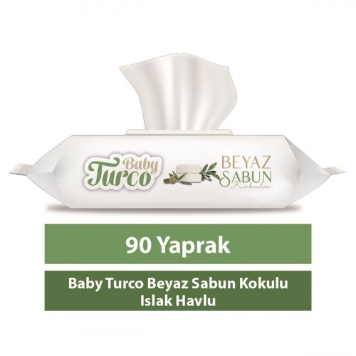 Baby Turco Beyaz Sabun Kokulu Islak Havlu 90 lı