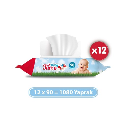 Baby Turco Islak Havlu 90 lı x 12 Adet (1080 Yaprak)