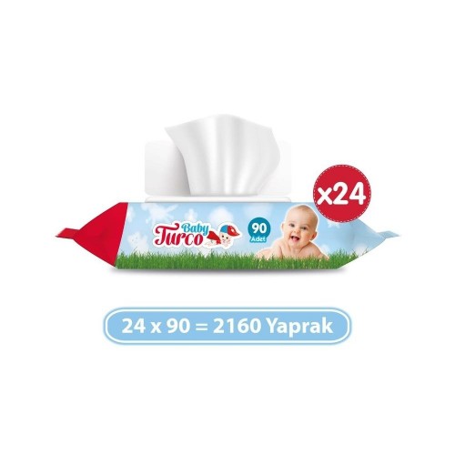 Baby Turco Islak Havlu 90 lı x 24 Adet (2160 Yaprak)