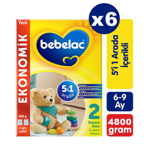 Bebelac 2 Devam Sütü 800 gr x 6 Adet