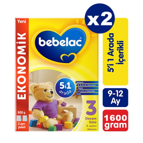 Bebelac 3 Devam Sütü 800 gr x 2 Adet