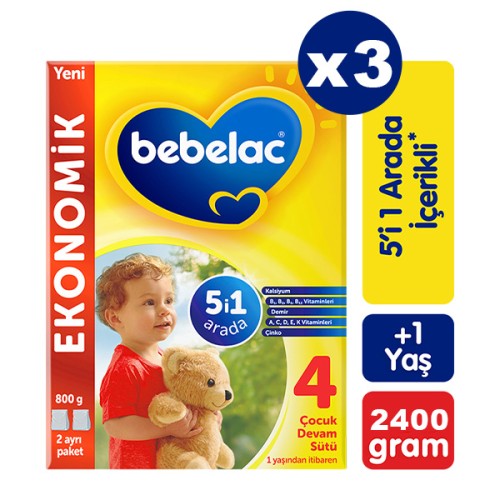 Bebelac 4 Çocuk Devam Sütü 800 gr x 3 Adet