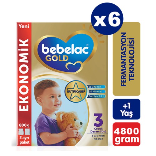 Bebelac Gold 3 Devam Sütü 800 gr x 6 Adet Bebelac Gold 3 Devam Sütü 800 gr x 6 Adet