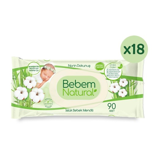 Bebem Natural Narin Dokunuş Bebek Islak Mendil 90 lı x 18 Adet