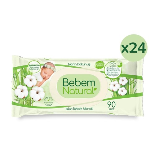 Bebem Natural Narin Dokunuş Bebek Islak Mendil 90 lı x 24 Adet