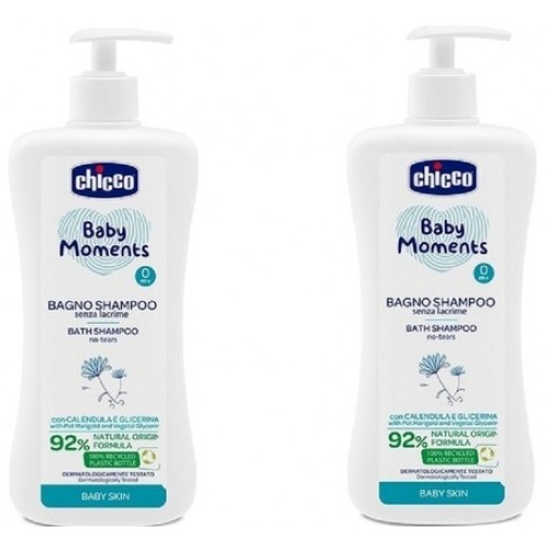 Chicco Baby Moments Doğal Saç ve Vücut Şampuanı 750 ml x 2 Adet