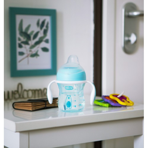 Chicco Yumuşak Uçlu Geçiş Bardağı 4 Ay+ 200 ml  - Mavi