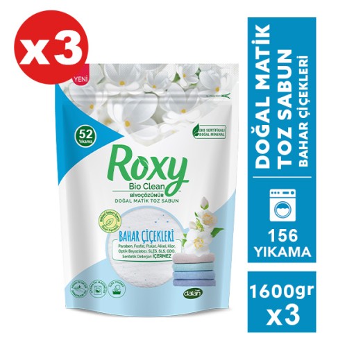 Dalan Roxy Bio Clean Matik Toz Sabun Bahar Çiçekleri 1600 gr x 3 Adet