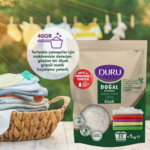 Duru Granül Matik Sabun Klasik 1 kg x 2 Adet Duru Granül Matik Sabun Klasik 1 kg x 2 Adet