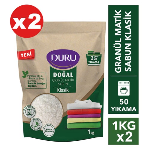 Duru Granül Matik Sabun Klasik 1 kg x 2 Adet Duru Granül Matik Sabun Klasik 1 kg x 2 Adet