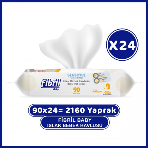 Fibril Bebek Islak Havlusu Sensitive 90 lı x 24 Adet