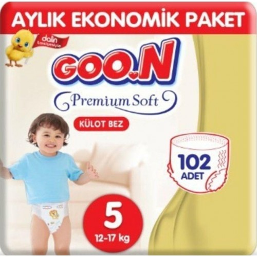Goon Premium Soft Külot Bez Ekonomik Paket 5 Beden 34 Adet x 3 Adet