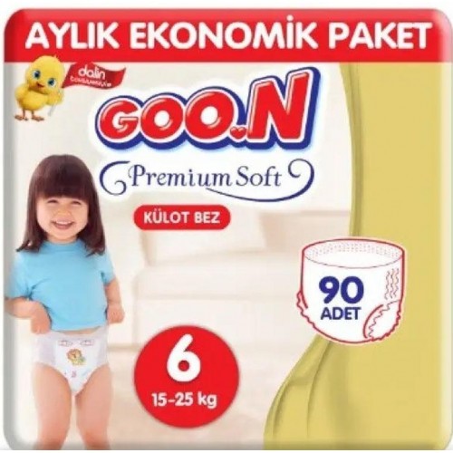 Goon Premium Soft Külot Bez Ekonomik Paket 6 Beden 30 Adet x 3 Adet