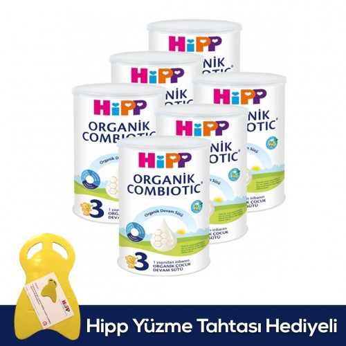 Hipp 3 Organik Devam Sütü 350 gr x 6 Adet (Yüzme Tahtası Hediyeli)