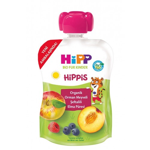 Hipp Organik Orman Meyveli Şeftalili Elma Püresi 100 gr