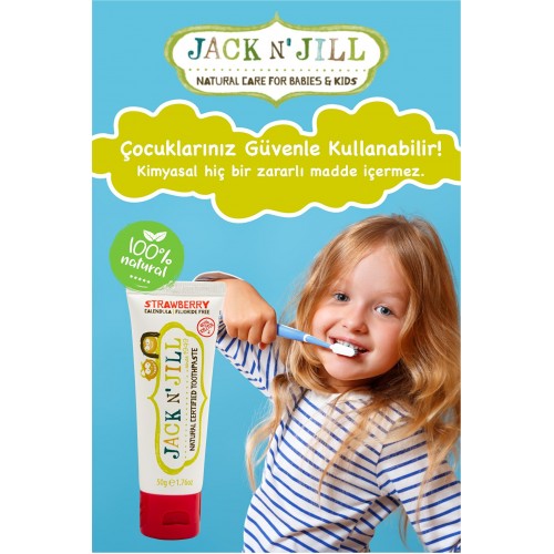Jack N Jill Doğal Çilek Aromalı Diş Macunu 50 gr x 2 Adet