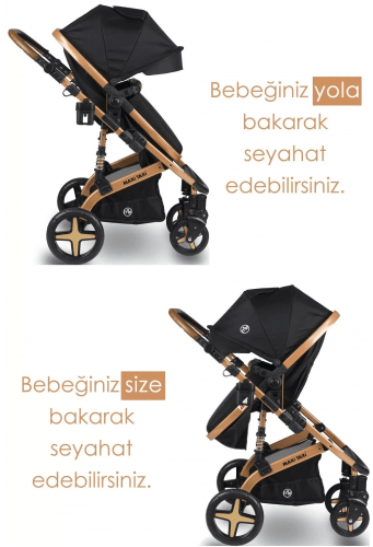 Maxi Taxi Fast Pro Travel Sistem Bebek Arabası - Gold Black Maxi Taxi Fast Pro Travel Sistem Bebek Arabası - Gold Black
