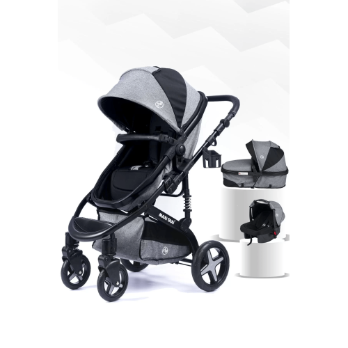 Maxi Taxi Fast Pro Alüminyum Travel Sistem Bebek Arabası - Cotton Grey Maxi Taxi Fast Pro Alüminyum Travel Sistem Bebek Arabası - Cotton Grey