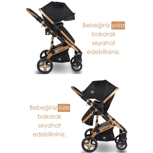 Maxi Taxi Fast Pro Alüminyum Travel Sistem Bebek Arabası - Gold Black