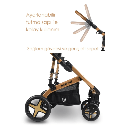 Maxi Taxi Fast Pro Alüminyum Travel Sistem Bebek Arabası - Gold Black
