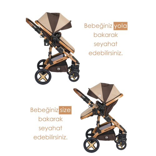 Maxi Taxi Fast Pro Alüminyum Travel Sistem Bebek Arabası - Kahve Gold