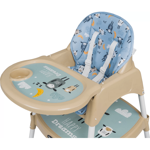 Maxi Taxi Feeding Kuzu Desenli 3 in 1 Mama Sandalyesi - Mavi Maxi Taxi Feeding Kuzu Desenli 3 in 1 Mama Sandalyesi - Mavi