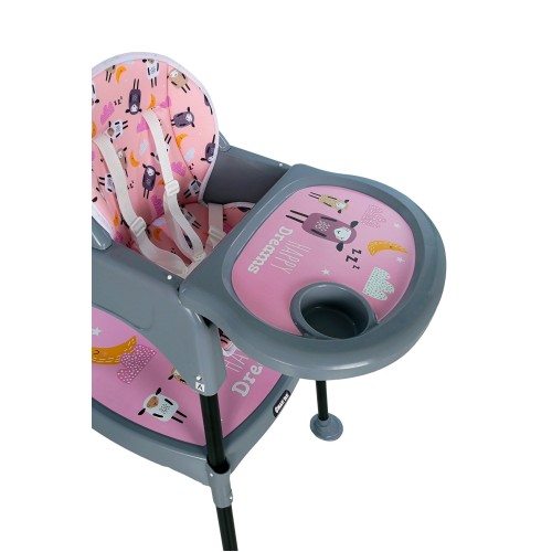 Maxi Taxi Feeding Kuzu Desenli 3 in 1 Mama Sandalyesi - Pembe Maxi Taxi Feeding Kuzu Desenli 3 in 1 Mama Sandalyesi - Pembe