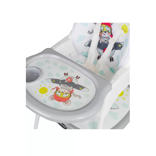 Maxi Taxi Feeding Uçak Desenli 3 in 1 Mama Sandalyesi - Gri Maxi Taxi Feeding Uçak Desenli 3 in 1 Mama Sandalyesi - Gri