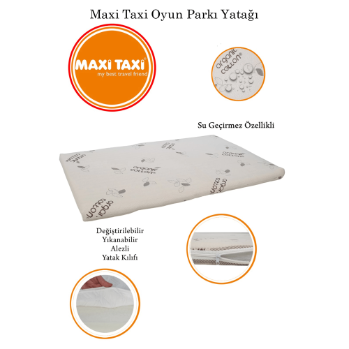 Maxi Taxi Organik Pamuk Oyun Parkı Yatağı 70x120
